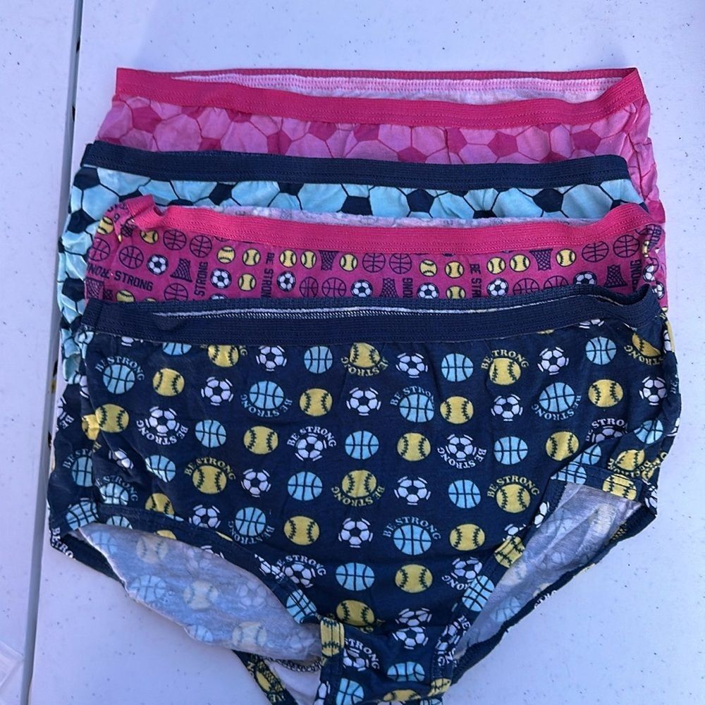 Fruit of the Loom Cotton Panties Size 14 Girl’s Sports Themed Underwear
